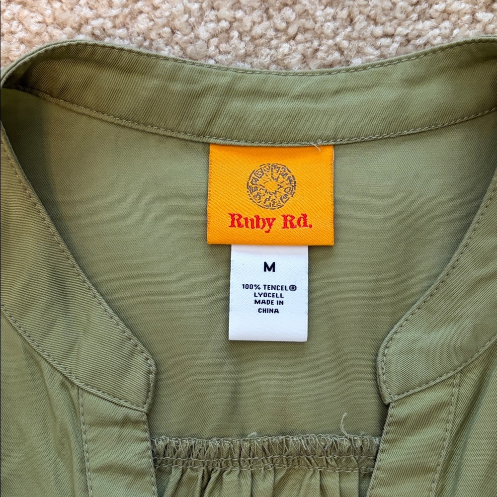 Ruby Rd. Sage Green Blouse - Picture 3 of 3